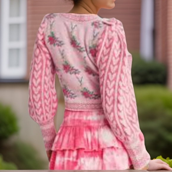 Pink Pullover Sweater Inspired by Loveshackfancy - Picture 2 of 6